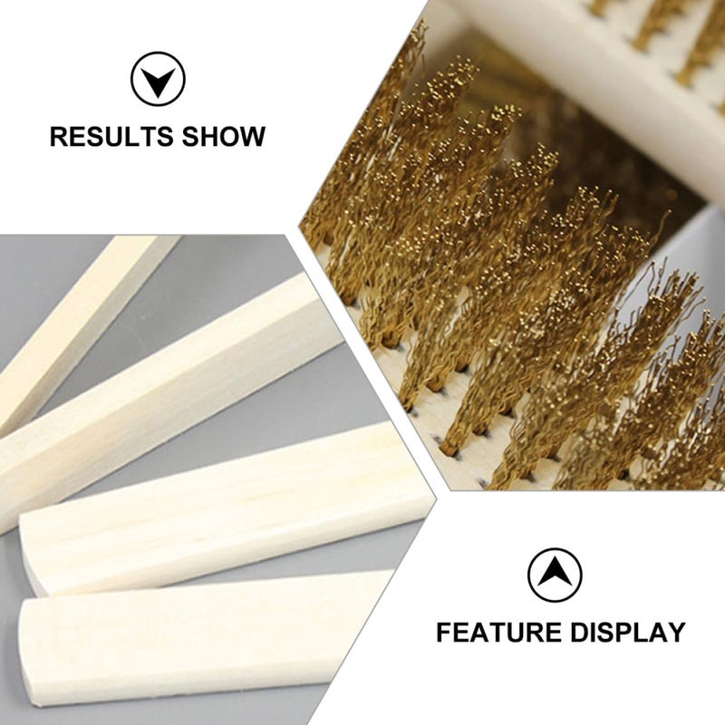 6Pcs Wooden Handle Stainless Steel Wire Brush Set For Rust Removal And Woodworking - Image 3